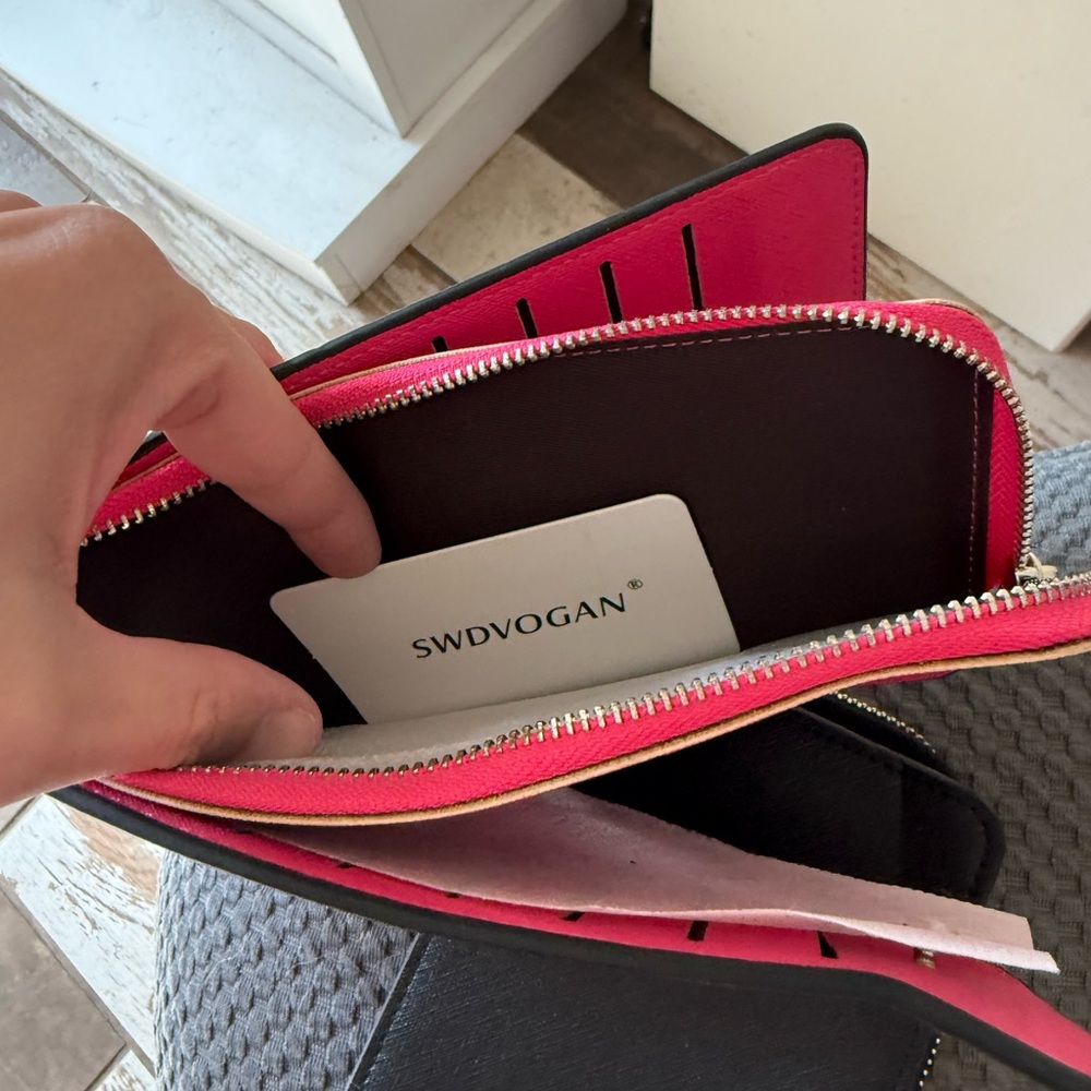 Pink and Black Women's Wallet